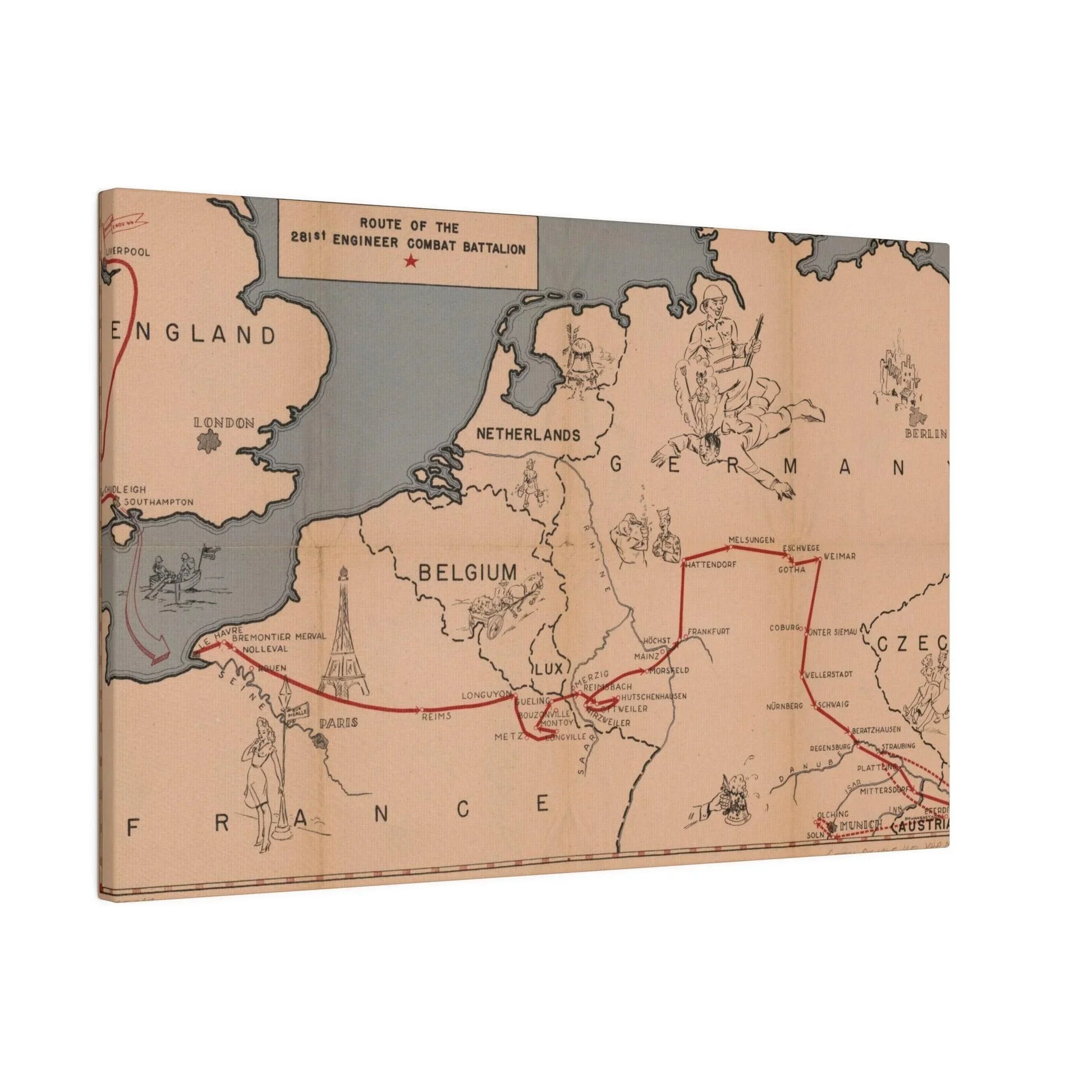 Route of the 281st Engineer Combat Battalion 3 November 1944 to 8 May 1945 - Pacific Sky Games