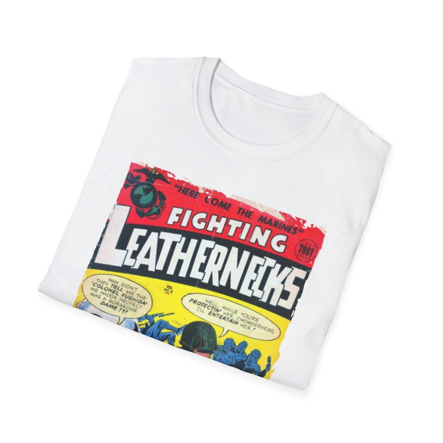 Close-up of the Softstyle fabric texture and subtle heather effect on the relaxed fit, showing the vibrant black color and