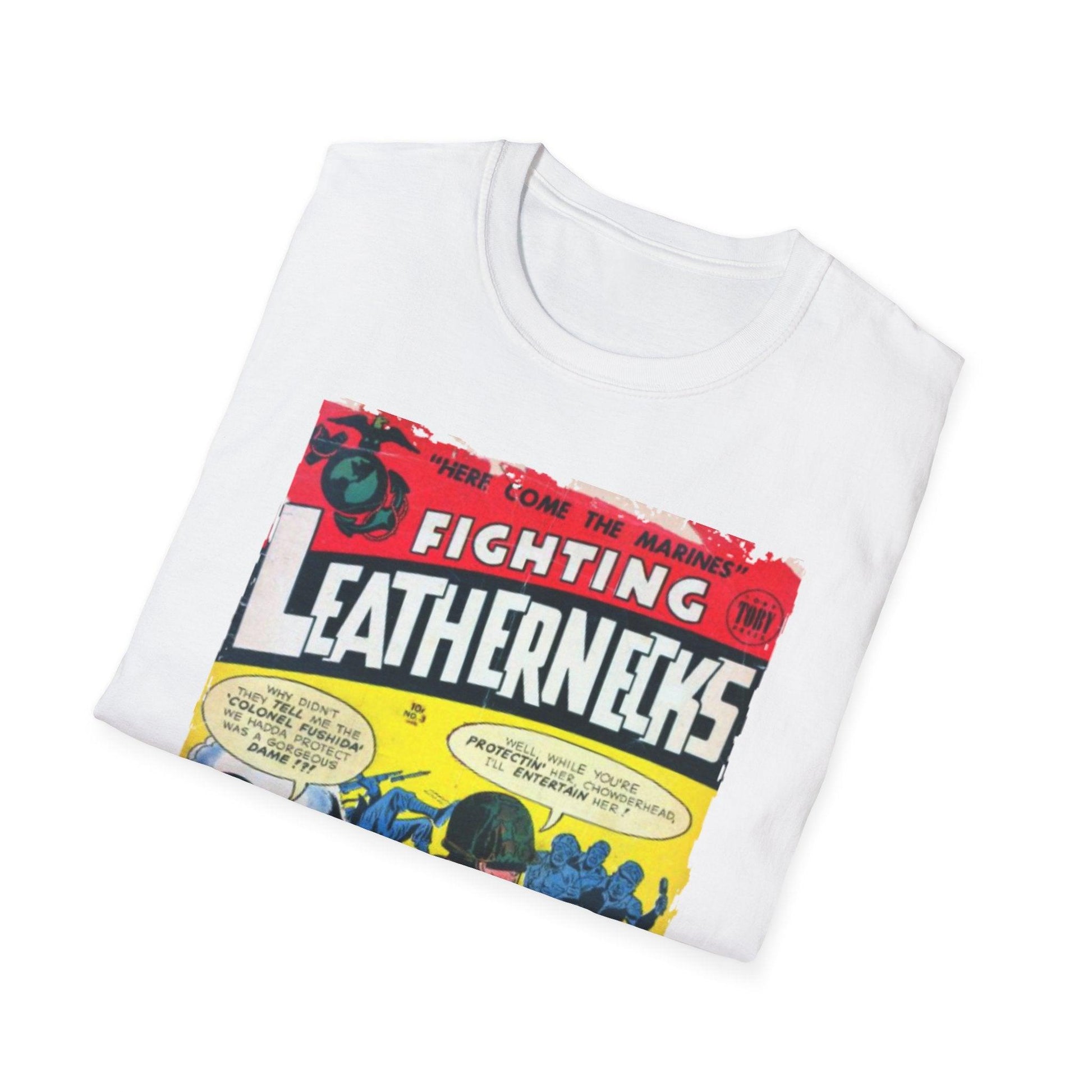 Close-up of the Softstyle fabric texture and subtle heather effect on the relaxed fit, showing the vibrant black color and