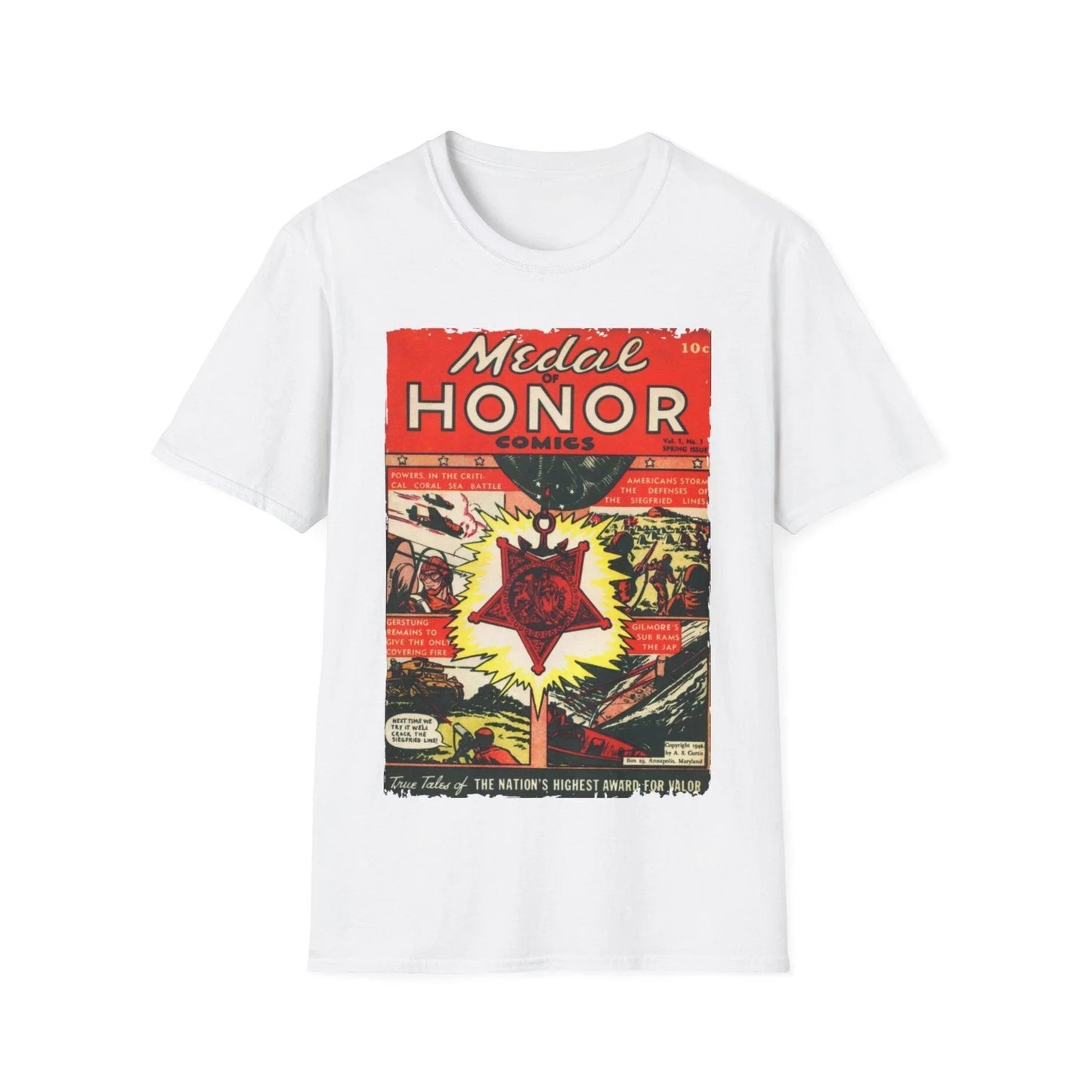 Close-up of the unisex softstyle T-shirt's crew neckline with visible stitching, in heather gray fabric and relaxed fit.