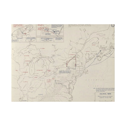 Canvas print of Colonial Wars illustration in matte finish with wooden frame, 24x36 inches, eco-friendly inks, for living