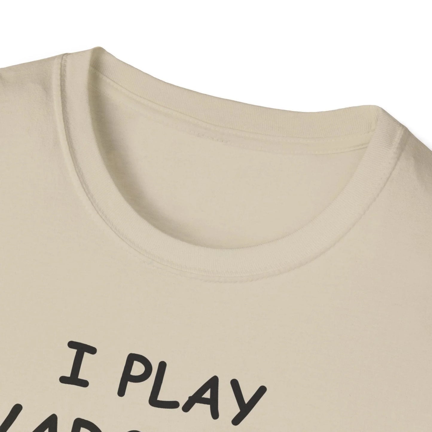 Close-up of the black unisex softstyle fabric showing smooth texture and subtle stitching details at the bottom hem.