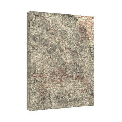 Close-up of the textured canvas material highlighting the detailed stitching and aged finish of the Meuse-Argonne Offensive