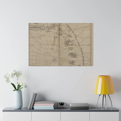 Close-up of vibrant island map detail highlighting Virgin Islands and Isle of Porto Rico in vivid colors on textured canvas