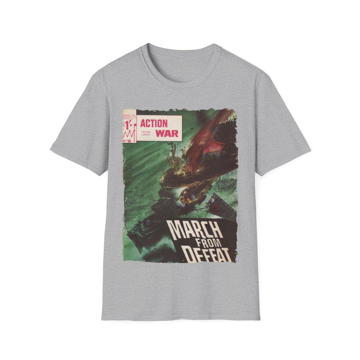 Close-up of the unisex softstyle T-shirt’s black fabric revealing smooth texture and reinforced double-stitched hem detail