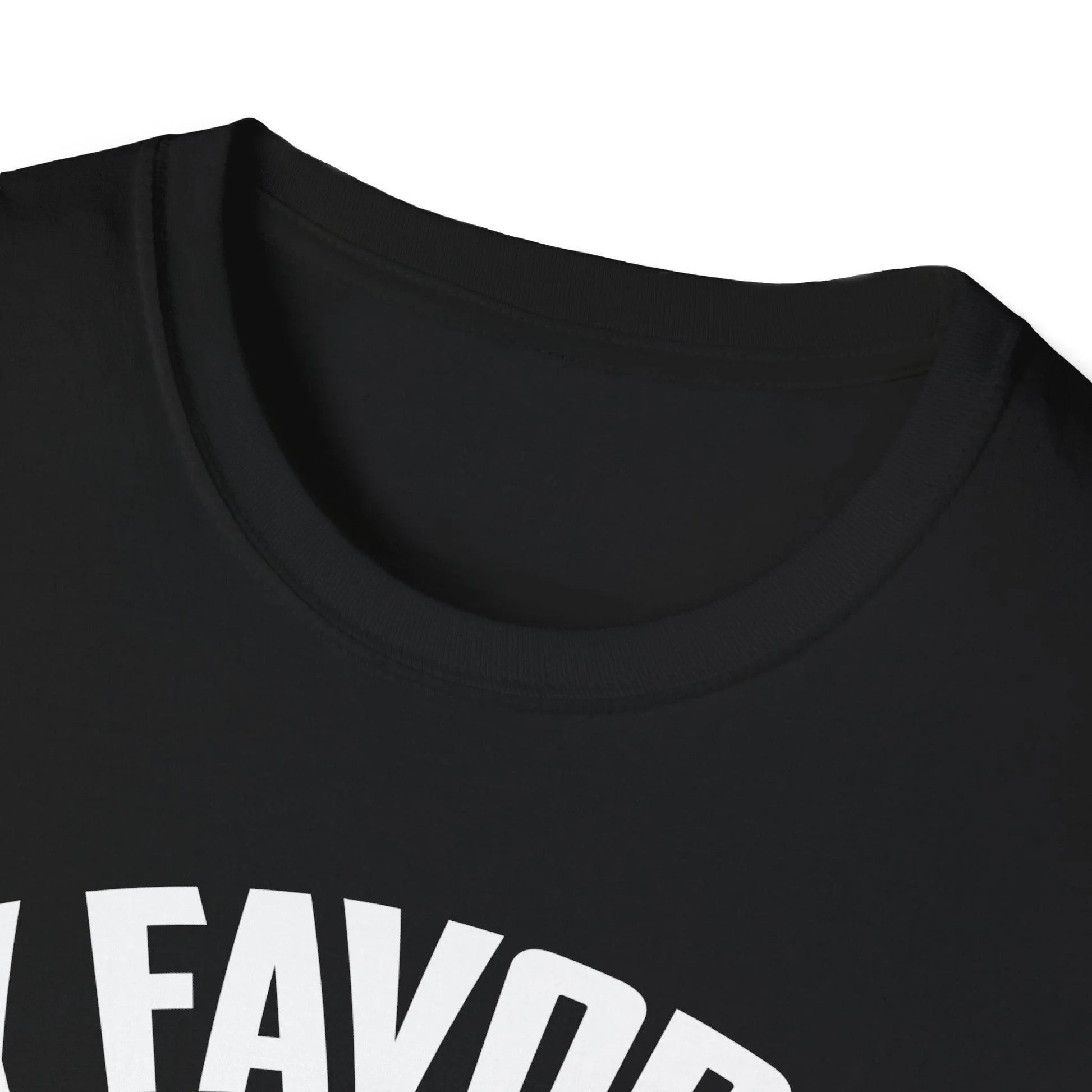 Close-up of the navy Favorite Veteran Mom unisex T-shirt fabric texture and reinforced crew neckline detail.