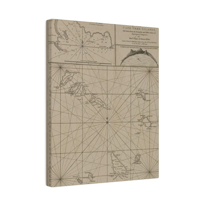 Close-up of the textured canvas surface highlighting the detailed fibers and artist’s brushstroke accents on the Cape Verde