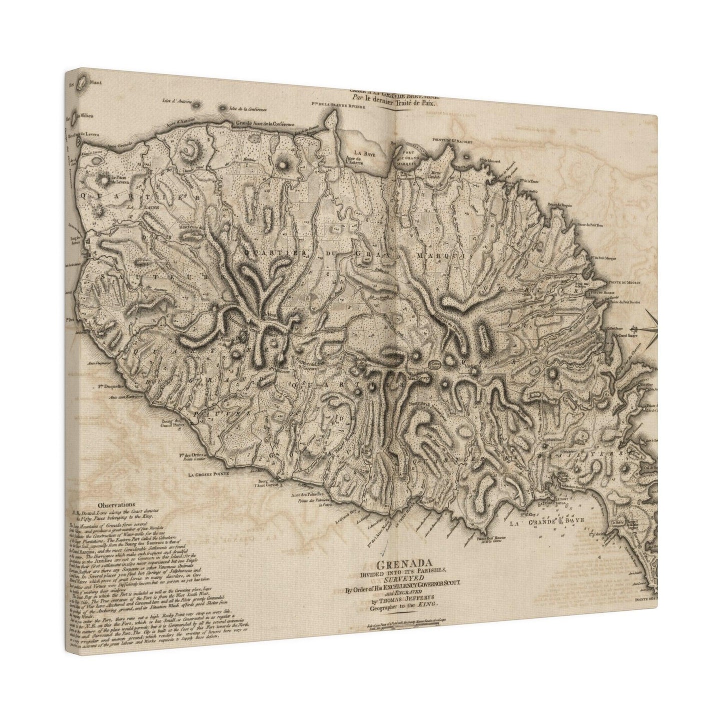 Close-up of the Grenada canvas showing textured surface details and subtle color variations in warm earth tones.