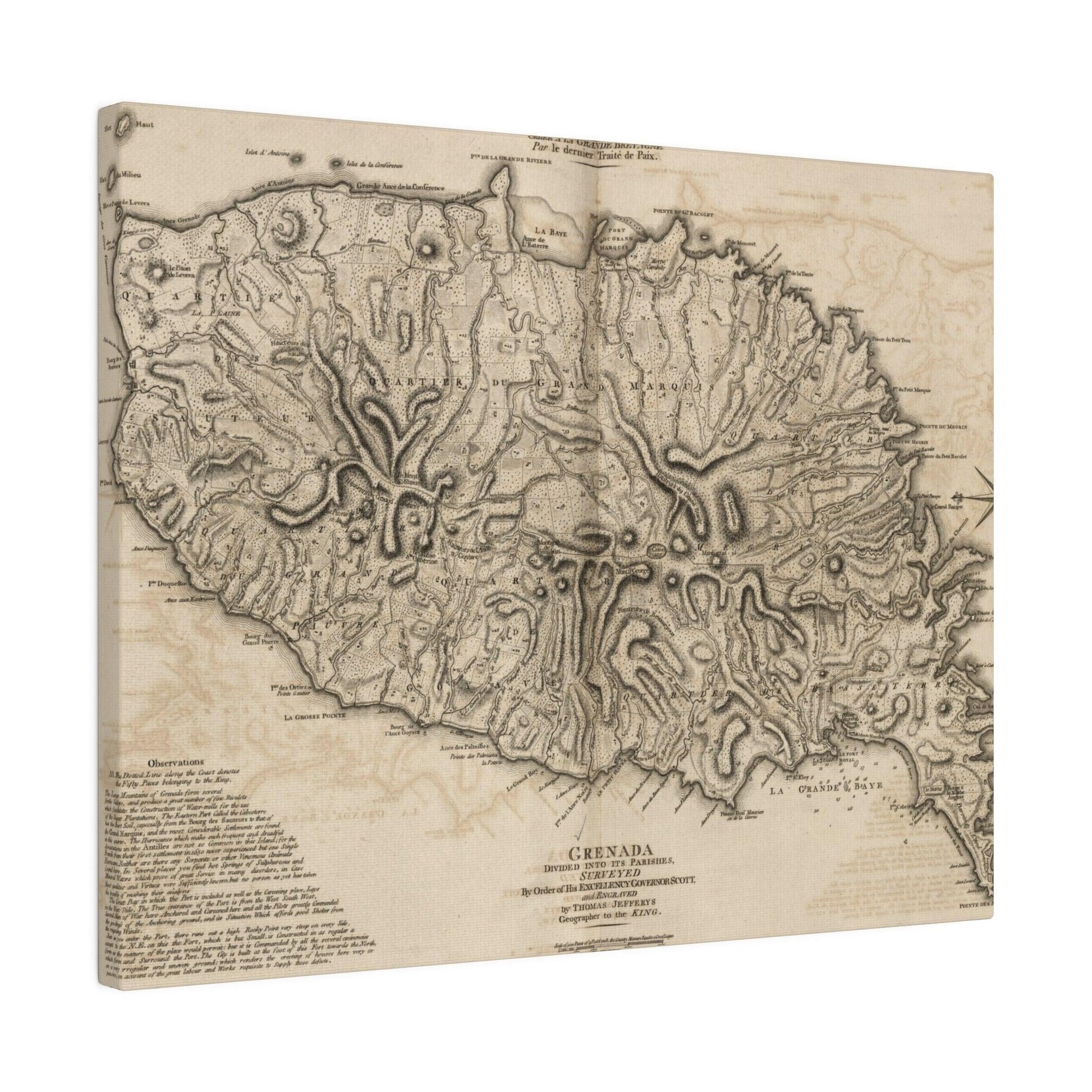 Close-up of the Grenada canvas showing textured surface details and subtle color variations in warm earth tones.