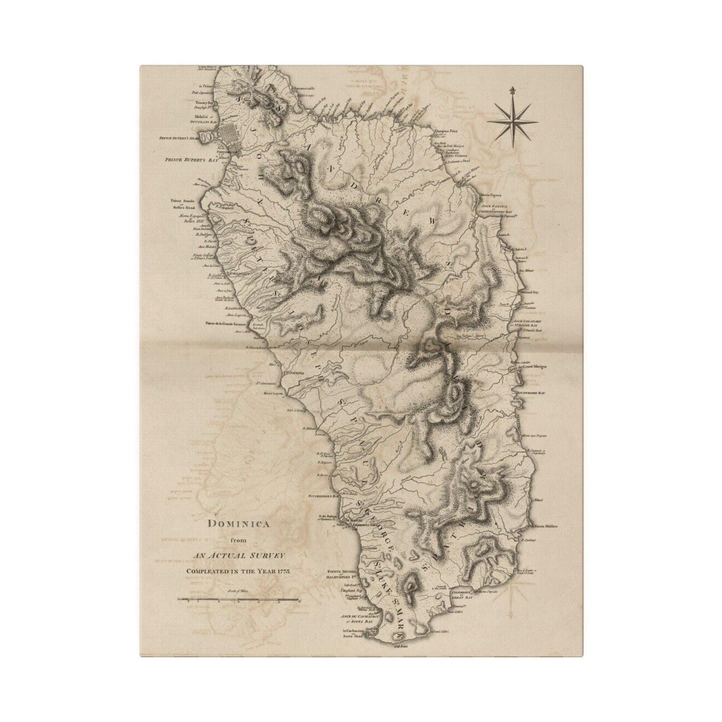 Close-up of the canvas fabric's textured surface with visible stitching detail and warm beige color in natural room lighting.