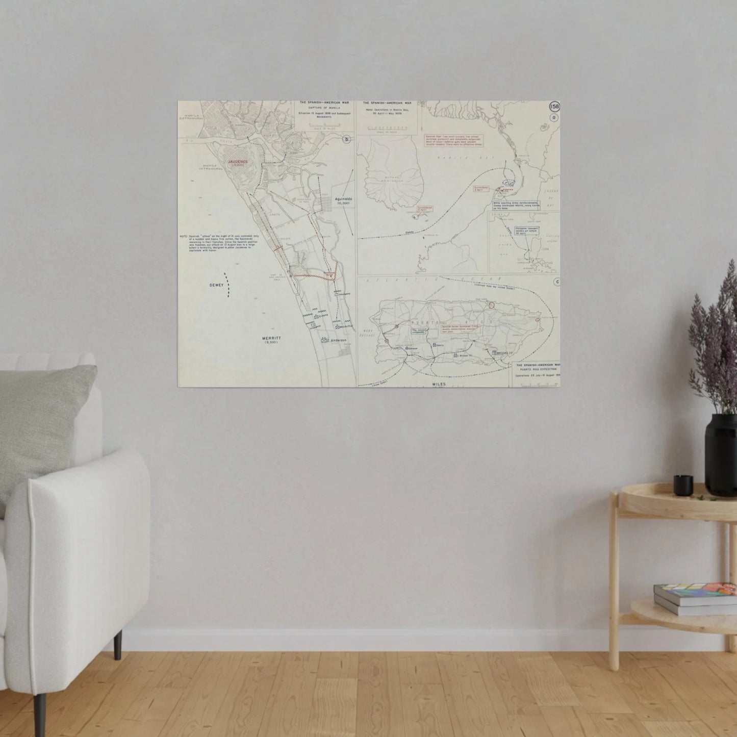 Spanish-American War, Philippines and Puerto Rico, Puerto Rico Expedition 25 July - 12 Aug, Naval Operations in Manila Bay 30 Apr - 1 May, Capture of Manila 13 Aug 1898 - Pacific Sky Games