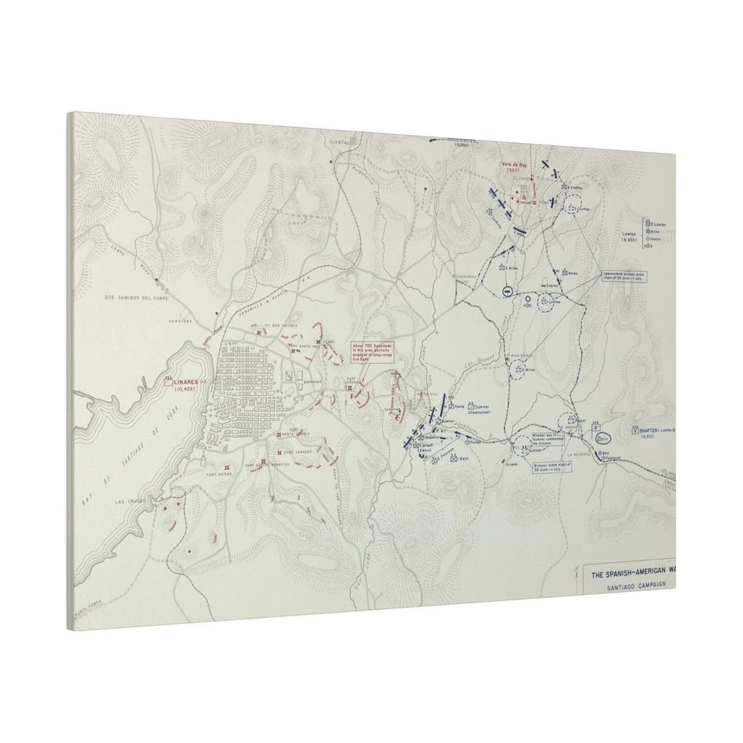 Spanish-American War, Santiago Campaign, Situation Noon 1 July 1898 - Pacific Sky Games