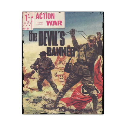 Close-up of the textured canvas surface highlighting the detailed brushstroke patterns and vibrant color accents in the