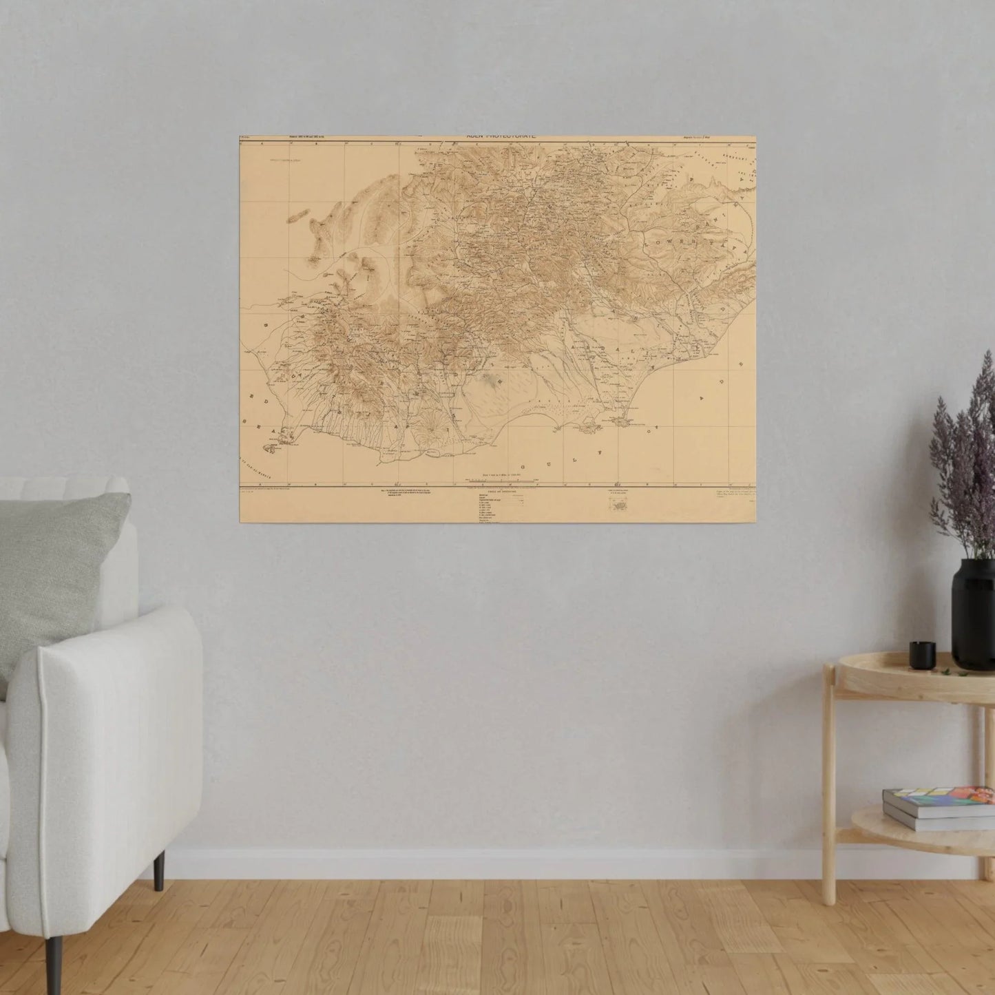 Close-up of textured canvas surface highlighting the detailed brushstroke pattern and subtle color variations for a vintage