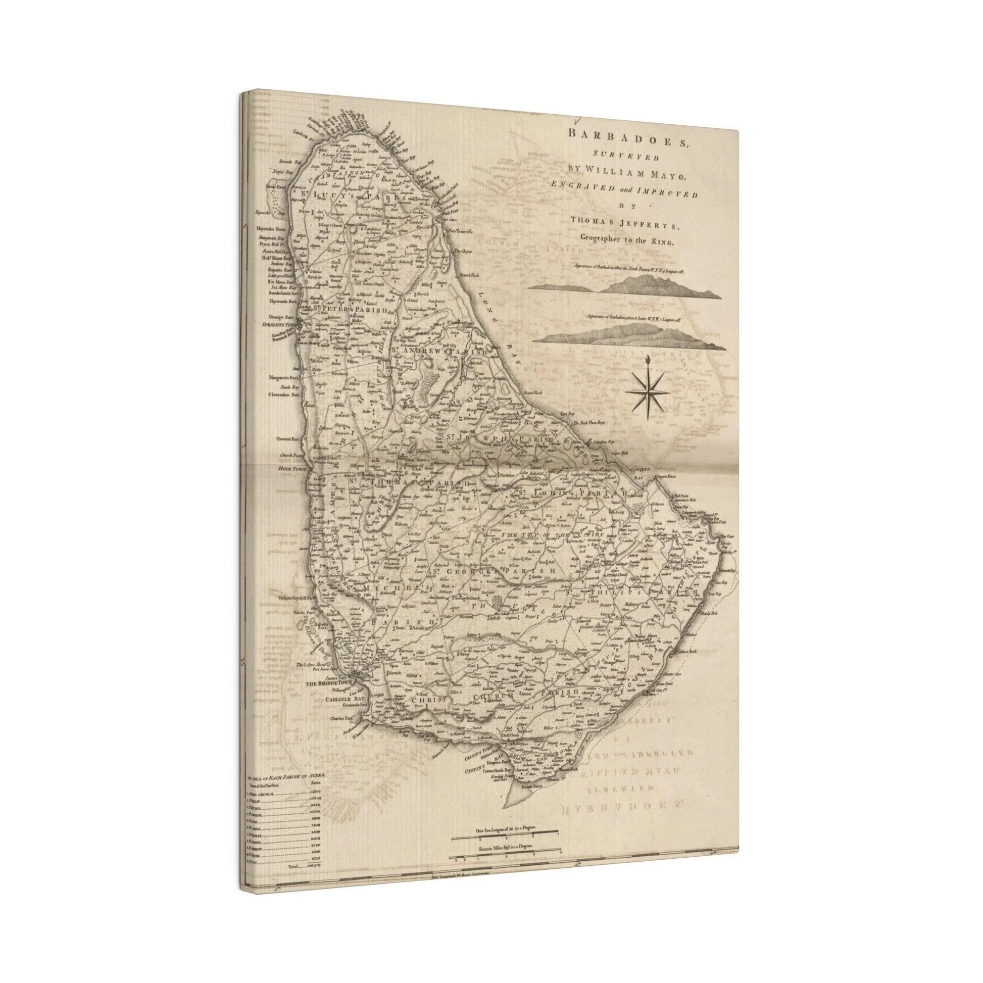 Close-up of the textured canvas material showcasing subtle weave details and warm beige hue of the Barbadoes product.