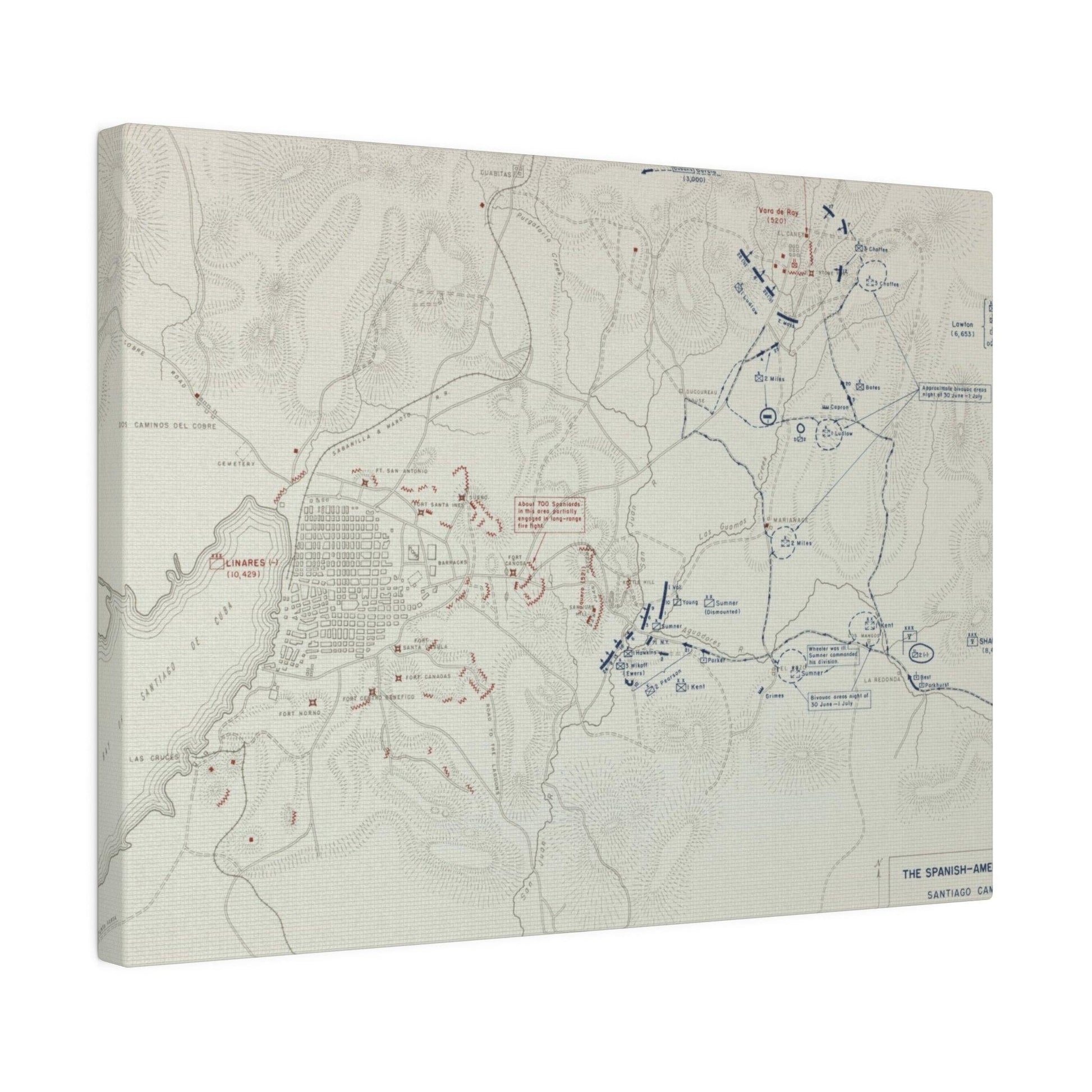 Spanish-American War, Santiago Campaign, Situation Noon 1 July 1898 - Pacific Sky Games