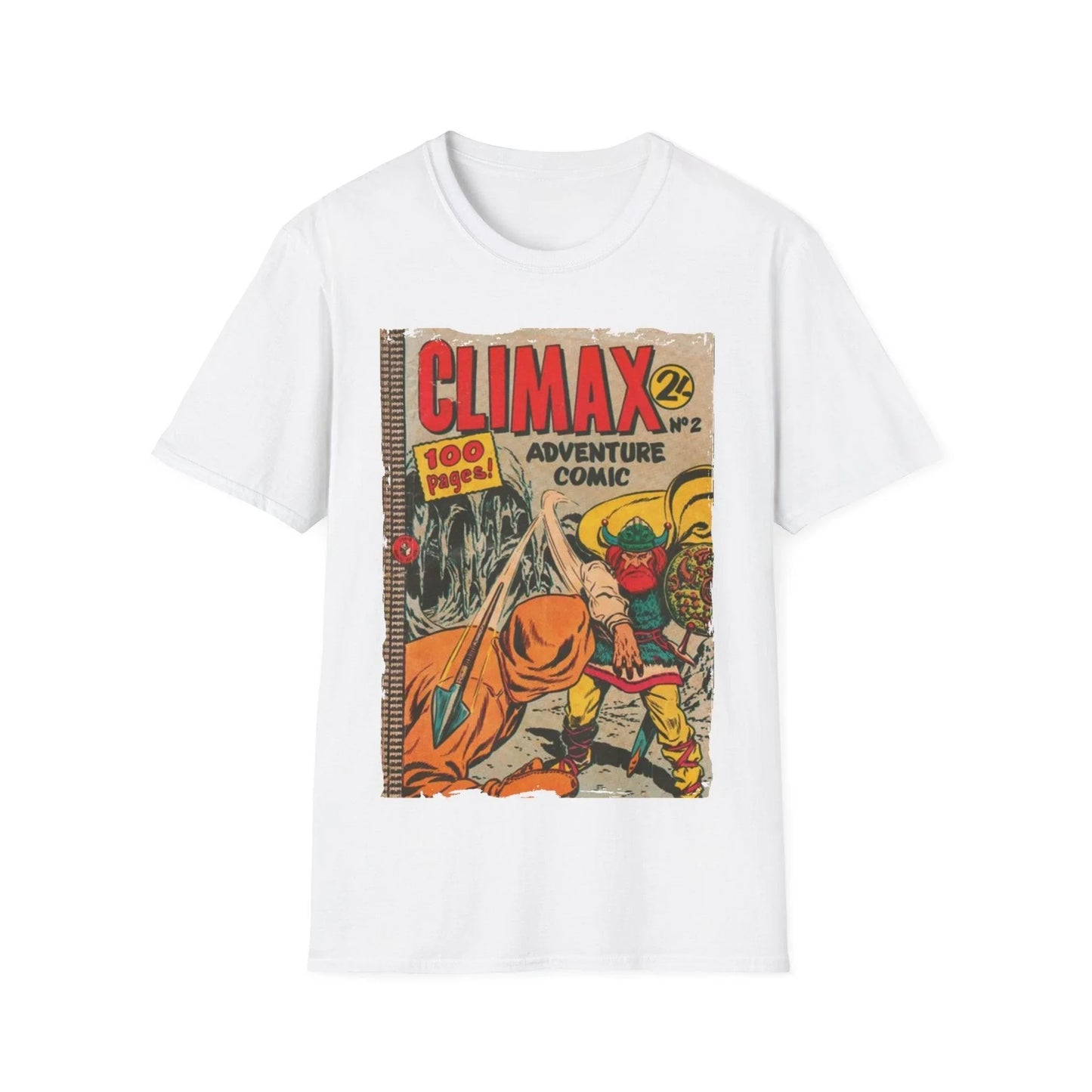 Close-up of the unisex soft cotton fabric showing subtle heathered texture and slim fit silhouette on a white background.