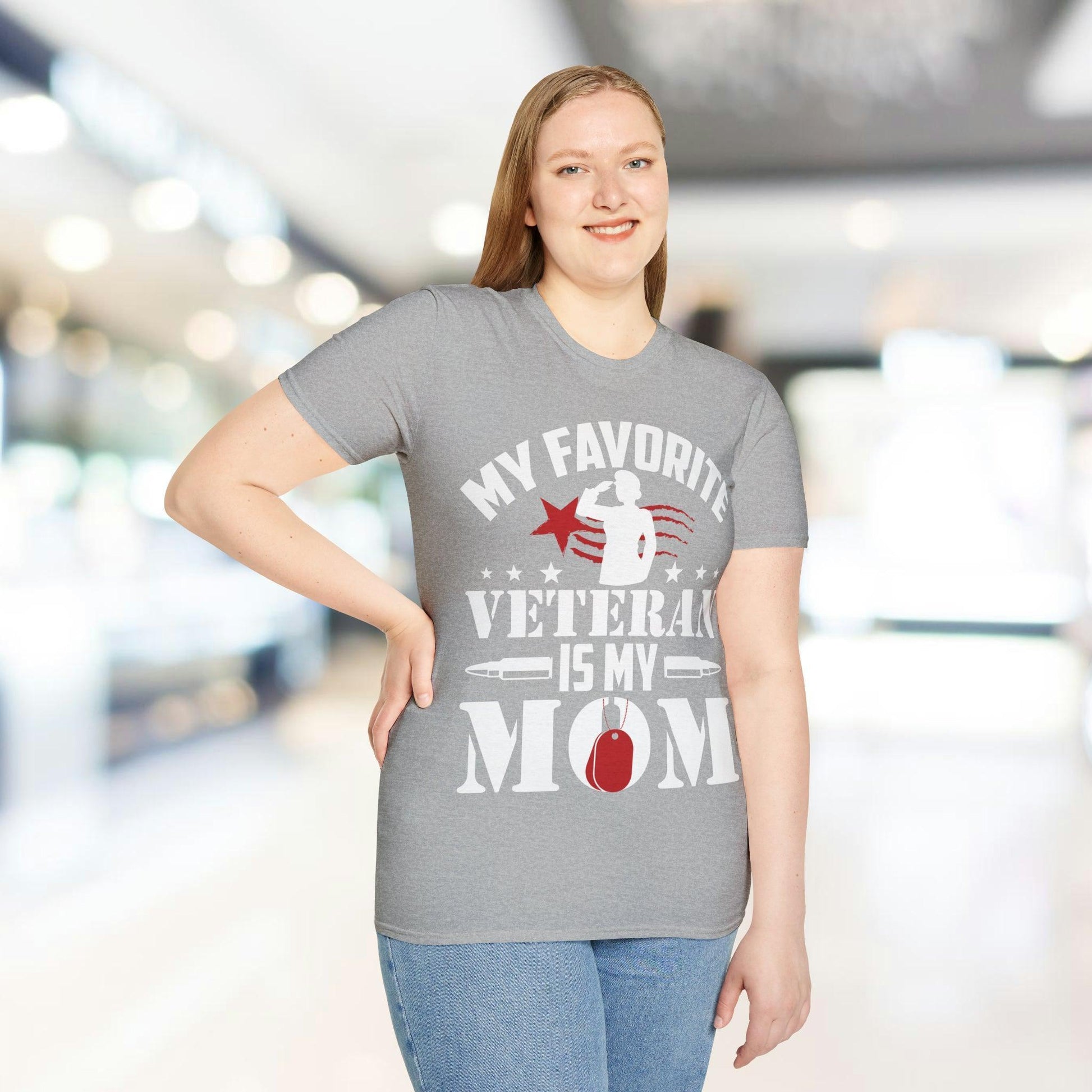 Front neckline detail of the unisex softstyle T-shirt in navy with visible stitching and reinforced seams for durability.