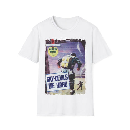 Close-up of the unisex softstyle T-shirt’s vibrant teal fabric showing smooth texture and subtle stretch detail at the