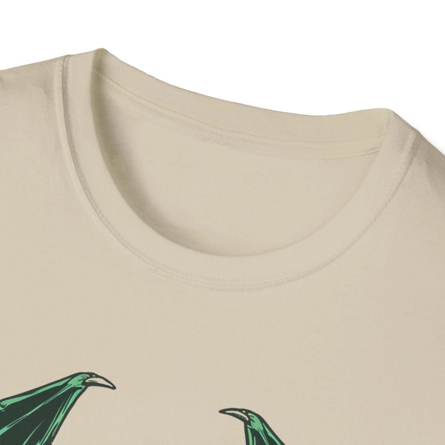 Close-up of the Cthulhu design printed on the front, showcasing vibrant ink details on the soft charcoal fabric of the