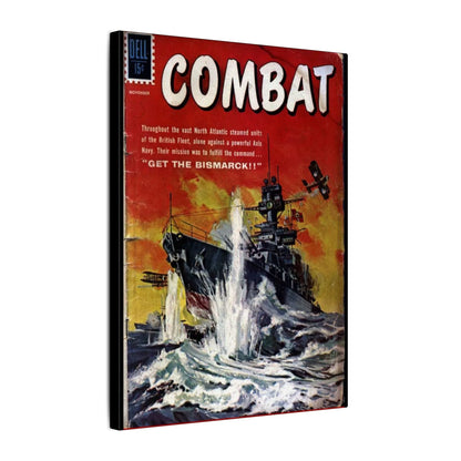 Combat Nov 1961 canvas print on eco-friendly matte material, 24x36 inches with wood hanging hardware for indoor wall decor