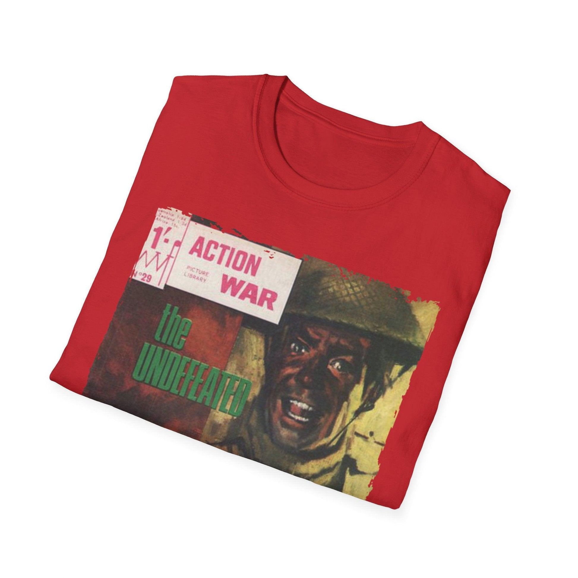 Close-up of the soft, heather gray fabric highlighting the subtle texture and relaxed fit neckline of the Unisex T-Shirt.