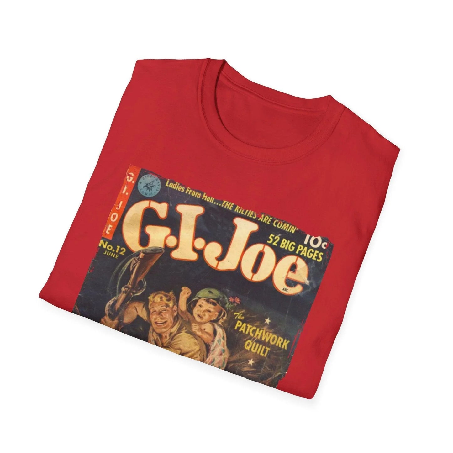 Close-up of the G.I. Joe No.12 Jun soft cotton fabric highlighting the relaxed fit and vibrant navy color from a front