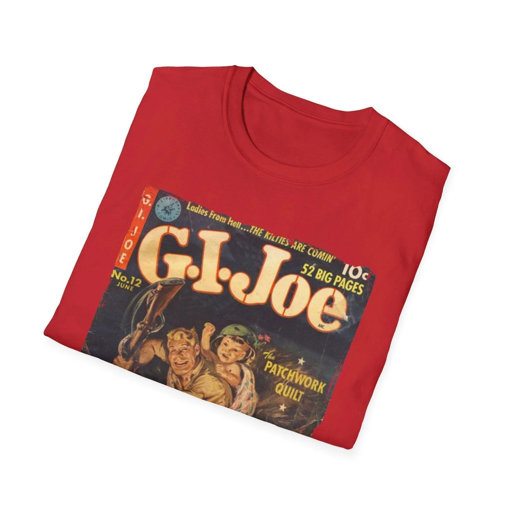 Close-up of the G.I. Joe No.12 Jun soft cotton fabric highlighting the relaxed fit and vibrant navy color from a front