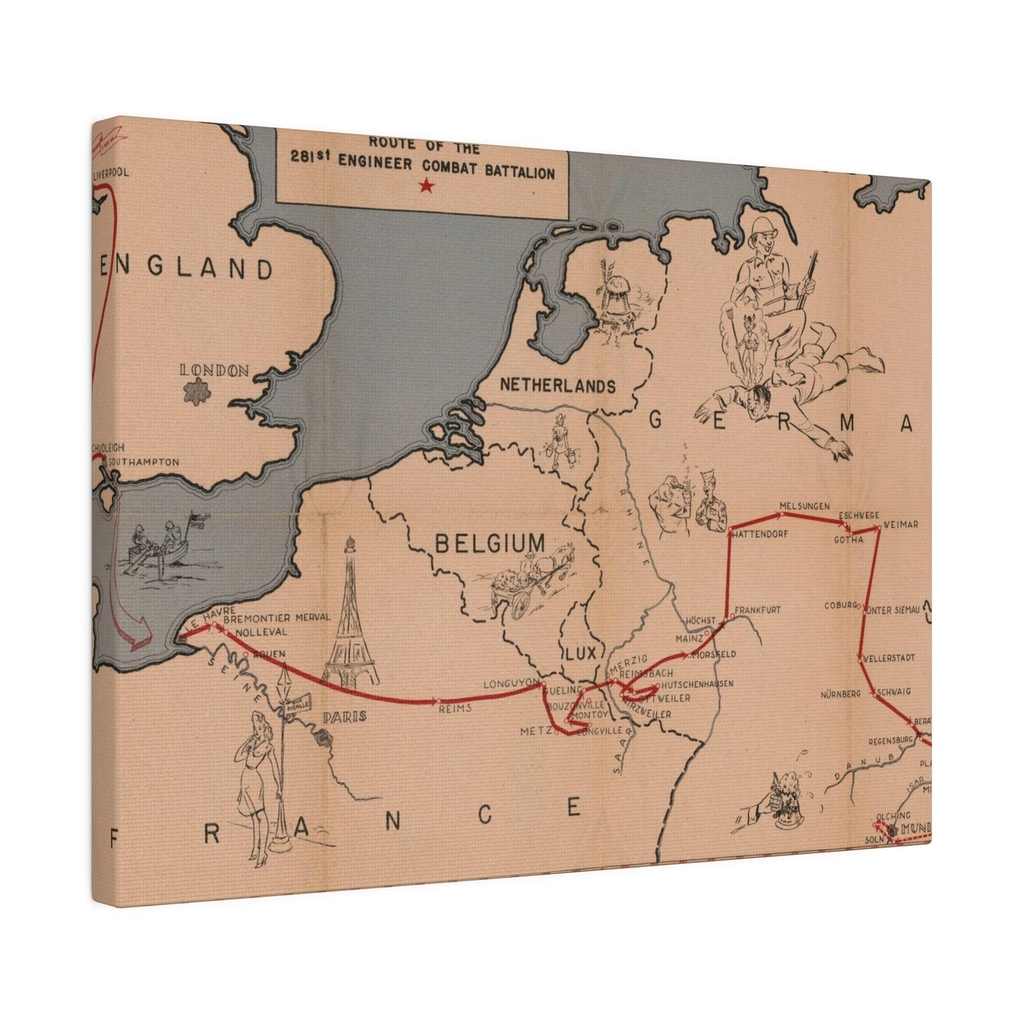Route of the 281st Engineer Combat Battalion 3 November 1944 to 8 May 1945 - Pacific Sky Games