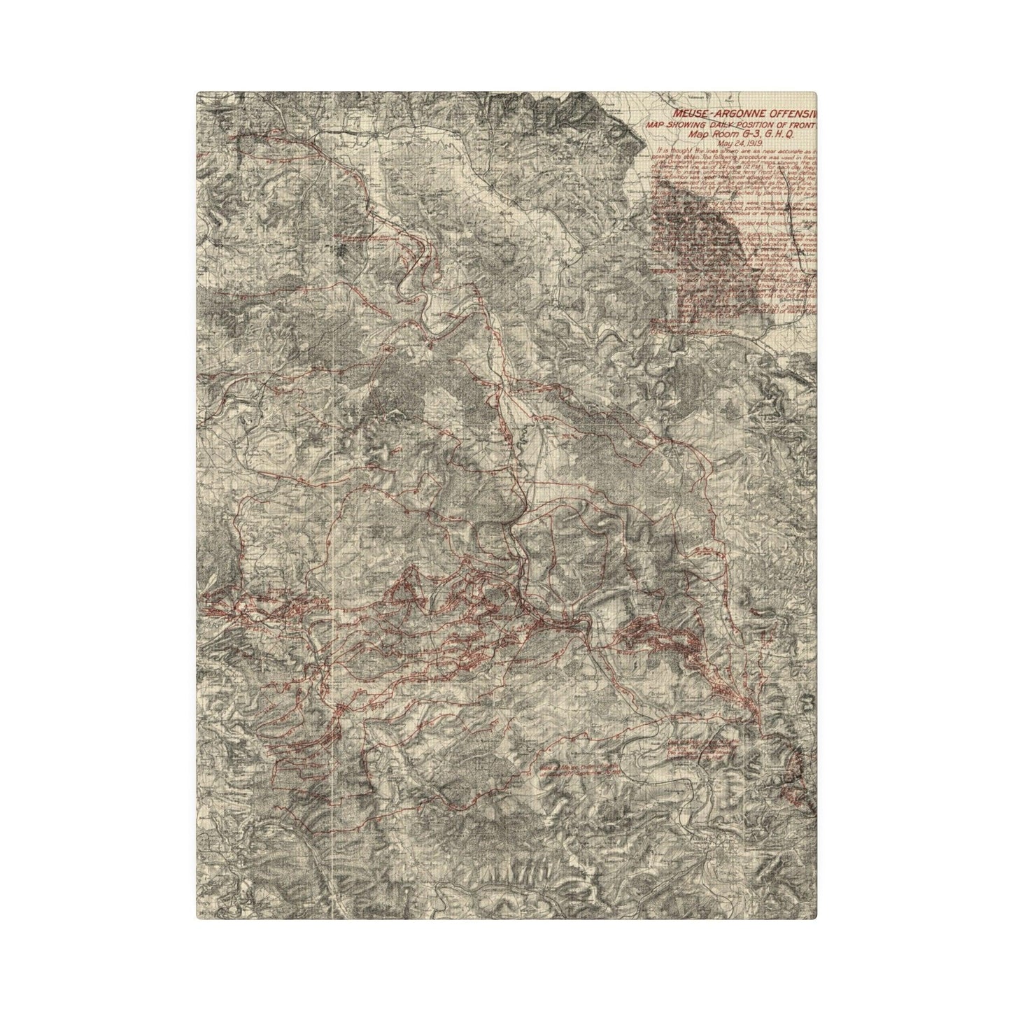 Close-up of detailed handwritten labels and faded ink markings on the G-3 map section, highlighting historical document