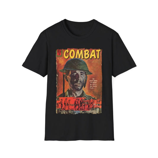 Combat May 1961 unisex softstyle T-shirt with cotton fabric, crew neck, regular fit, in black with printed graphic by