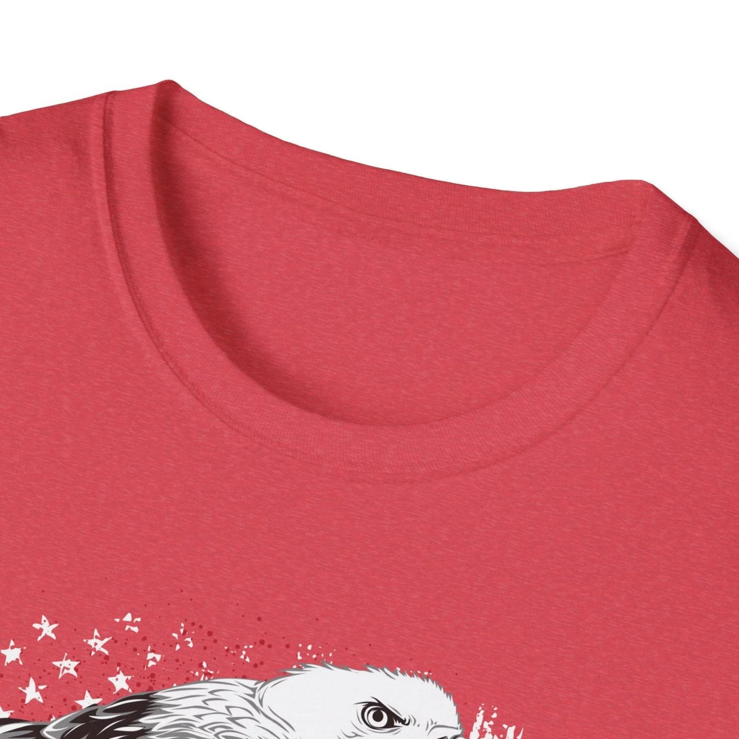 Close-up of the unisex fit label on the collar emphasizing the American Veteran logo on soft cotton fabric