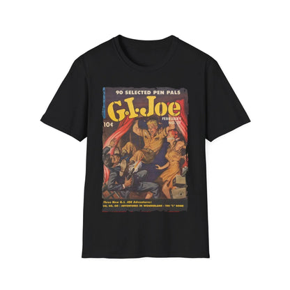 Printify G.I. Joe No.37 unisex cotton crew neck T-shirt with regular fit in navy blue, DTG printed design, short sleeves