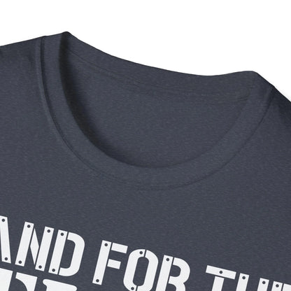 Detail of the unisex softstyle fabric weave in charcoal gray, highlighting subtle heather texture on relaxed fit T-shirt