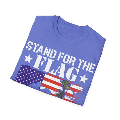 Close-up of the unisex softstyle fabric texture in deep charcoal, highlighting smooth knit and relaxed fit neckline from