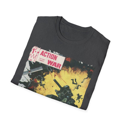 Close-up of the T-shirt’s neckline and shoulder seam highlighting soft cotton fabric and smooth stitching detail