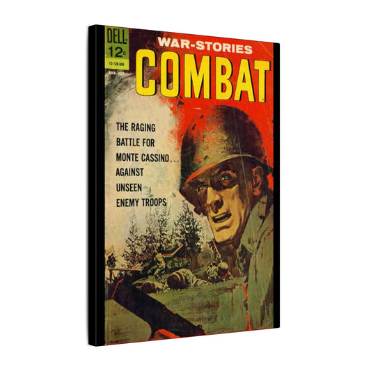 Combat Sept 1963 canvas print on eco-friendly matte material with wood frame, vintage style, 24x36 inches, ready to hang in
