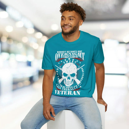 Close-up of the unisex relaxed fit T-shirt’s neckline and soft fabric texture in vibrant red color, highlighting stitching