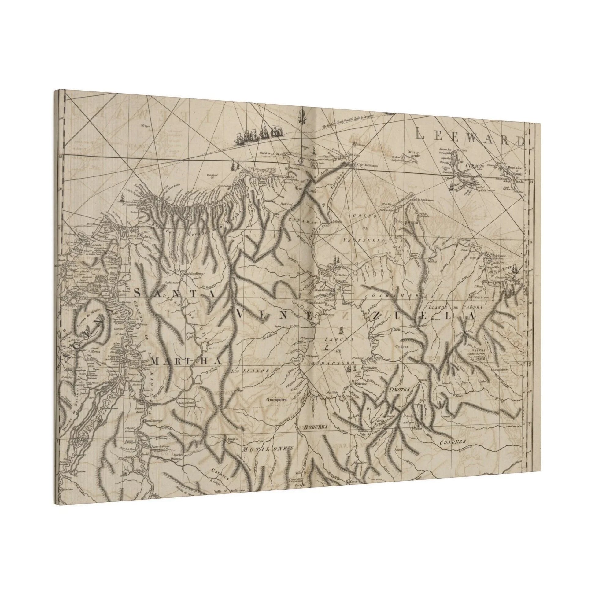 Detailed view of textured canvas surface capturing the vibrant ocean hues and subtle brushstroke details from the Coast of