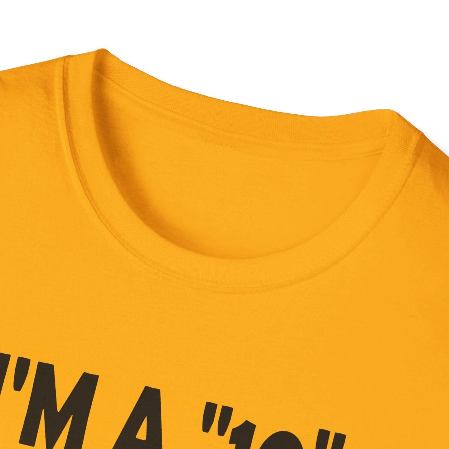 Close-up of the black unisex softstyle T-shirt collar featuring reinforced stitching and subtle fabric texture detail.