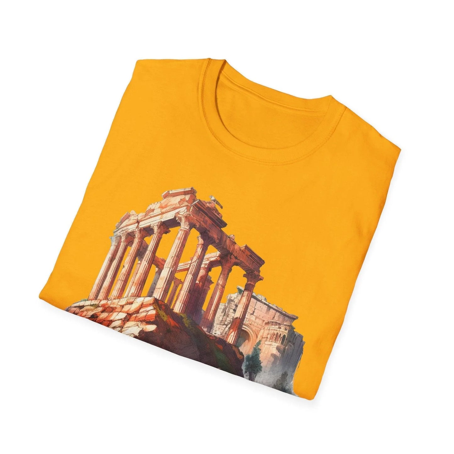 Close-up of the unisex relaxed fit T-shirt fabric displaying the heathered charcoal color and soft cotton-polyester blend