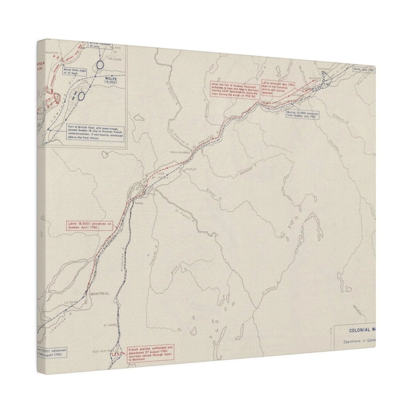 Close-up of the canvas texture showing painted details and aged finish from a top-down angle of product #15 of 32.