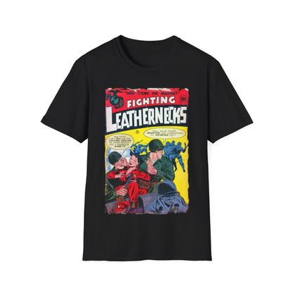 Printify Fighting Leathernecks #3 unisex cotton crew neck T-shirt, regular fit, army green, DTG printed, short sleeve