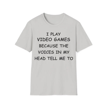 Close-up of the Black I Play Video Games T-Shirt's neckline featuring reinforced seams and softcotton fabric texture.