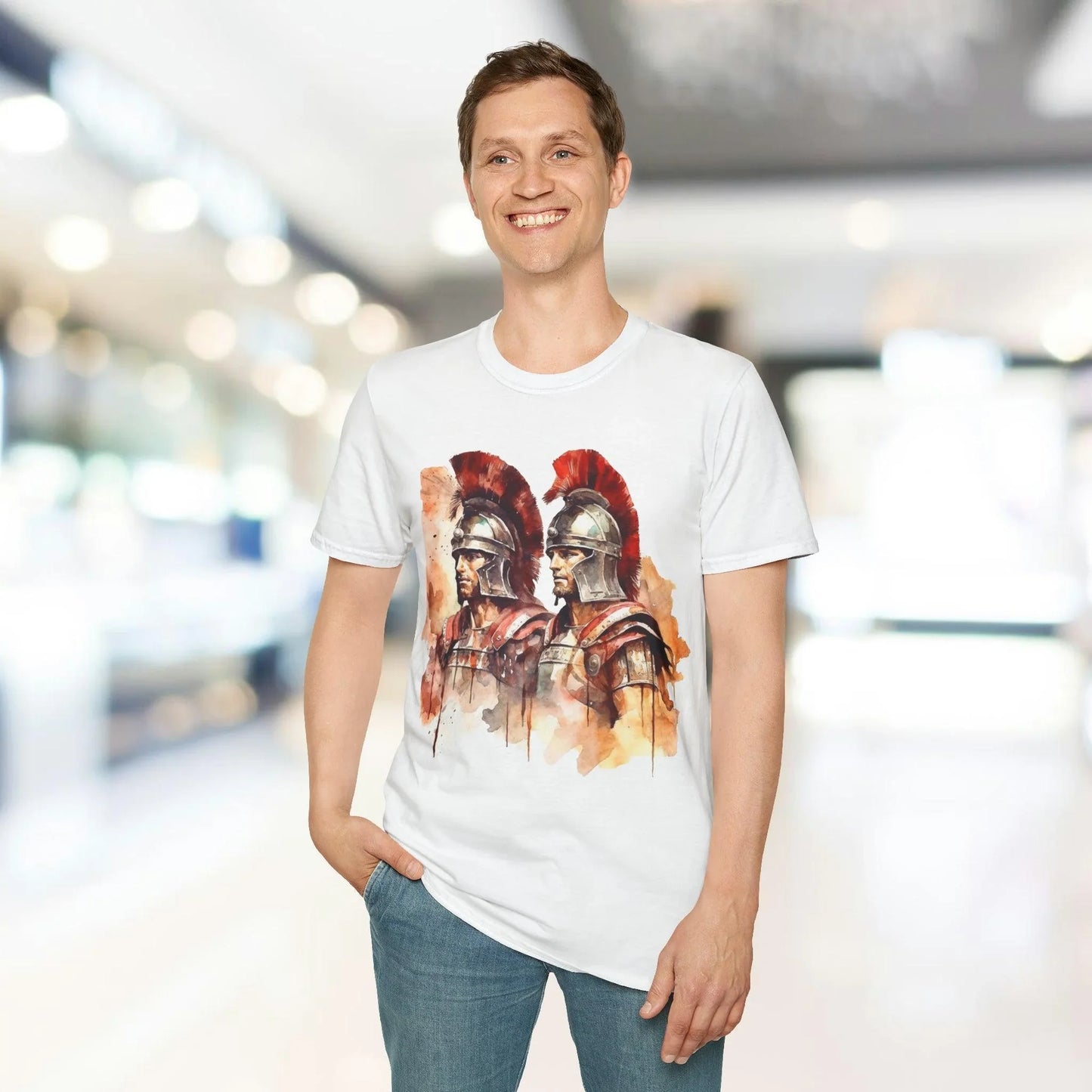 Close-up of the navy blue Relaxed fit T-shirt fabric showing soft cotton blend texture and subtle stitching details at the