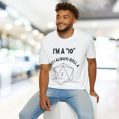 Close-up of the black unisex softstyle T-shirt's collar along with visible stitching and fabric texture detail.