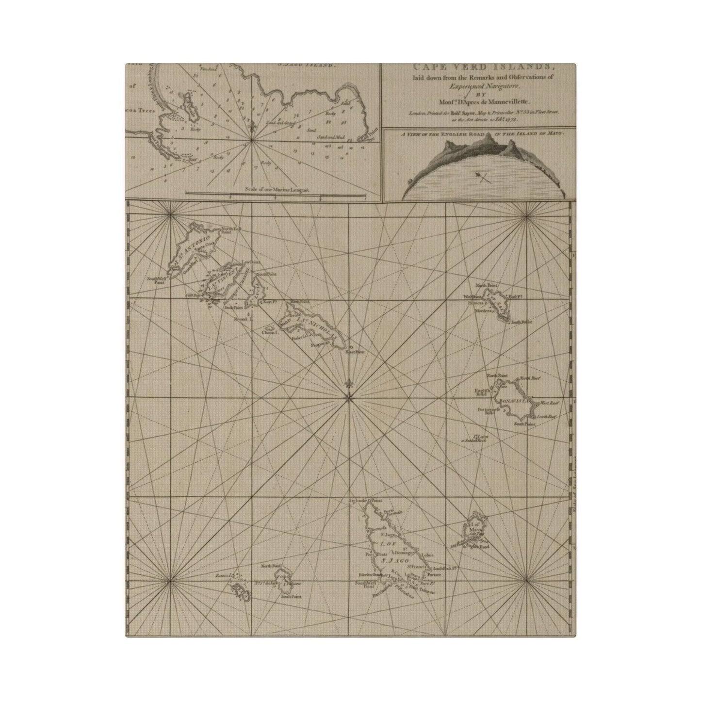 Close-up of a textured canvas surface depicting the vibrant map of Cape Verde Islands with visible brush strokes and