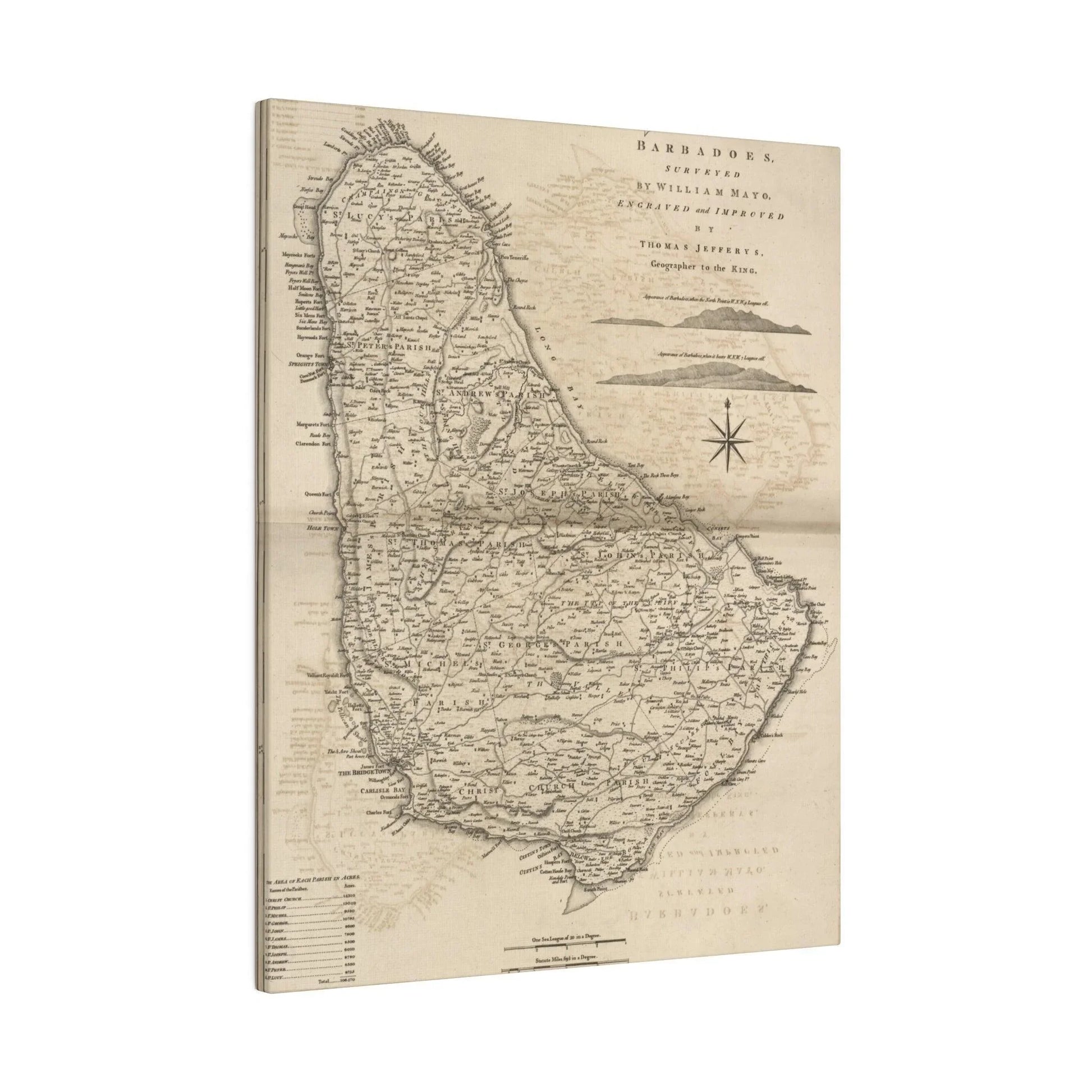 Close-up of textured canvas material with subtle woven pattern and visible stitching along the edges of the Barbadoes