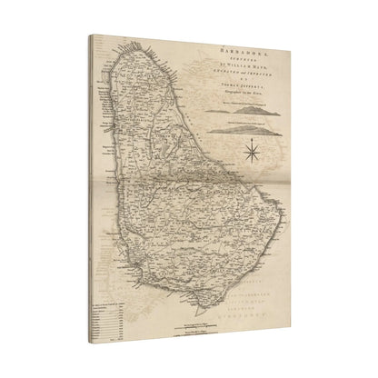 Close-up of textured canvas material with subtle woven pattern and visible stitching along the edges of the Barbadoes