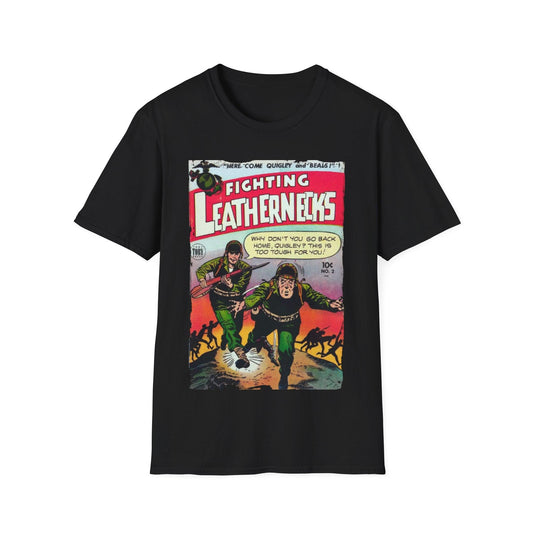 Printify Fighting Leathernecks #2 unisex softstyle cotton crew neck t-shirt in black with printed graphic design